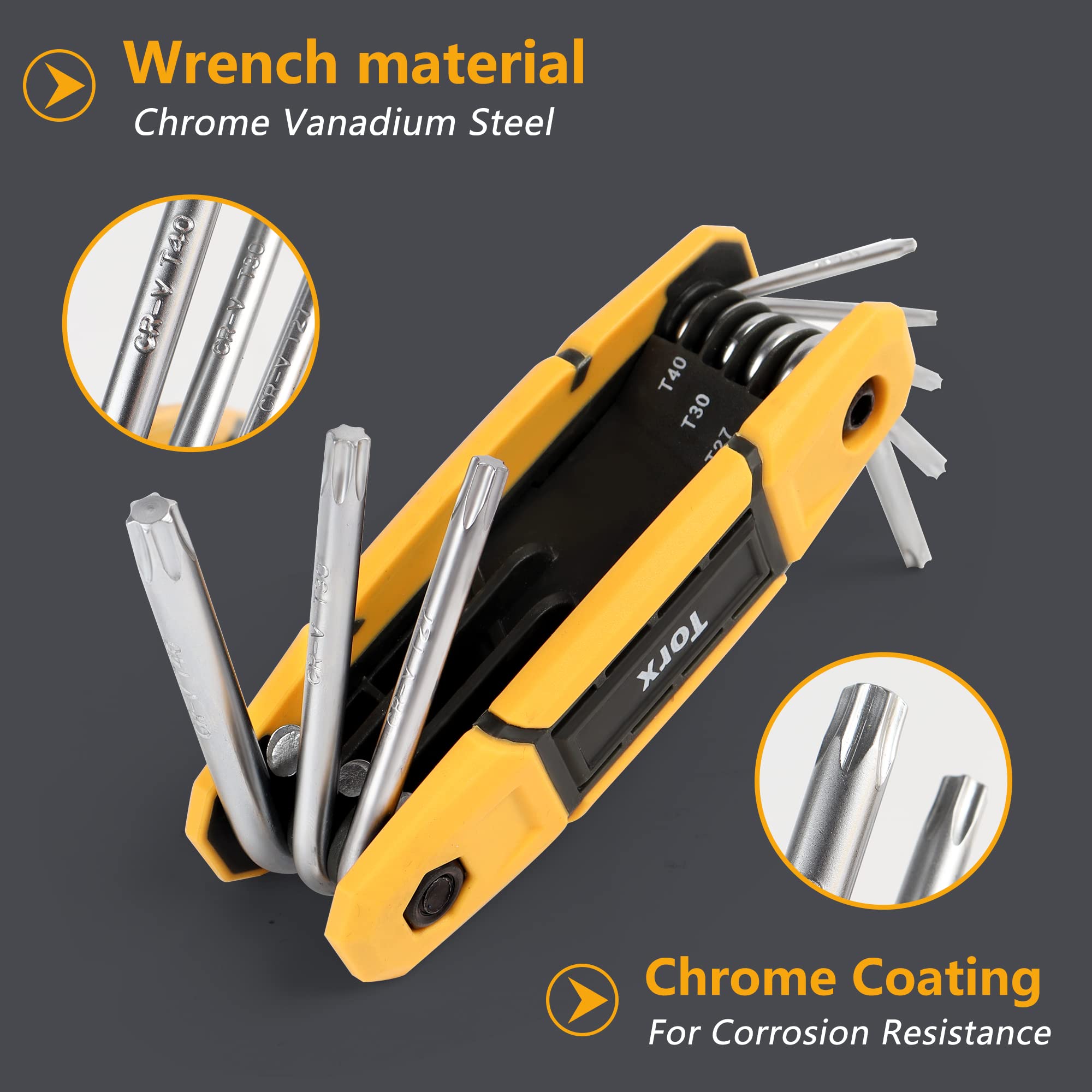 MULWARK 25 pcs Folding Allen Wrench Set | Metric, Standard & Torx